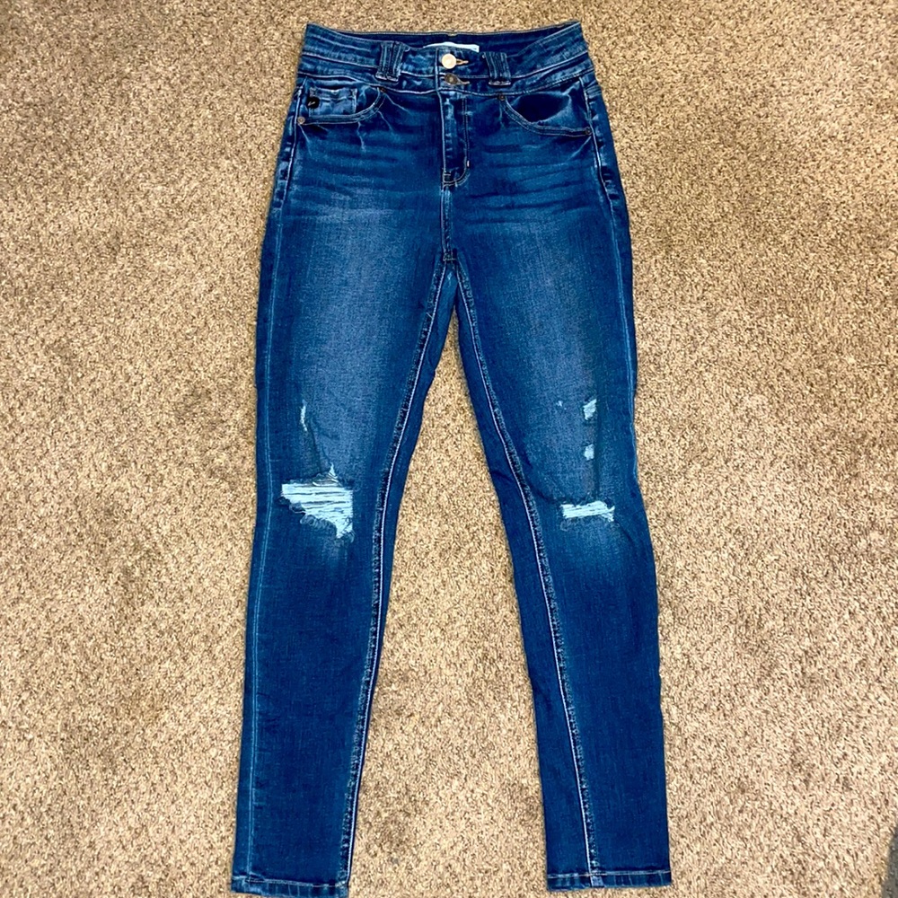 Kancan Double-Button High-rise Skinny Jean